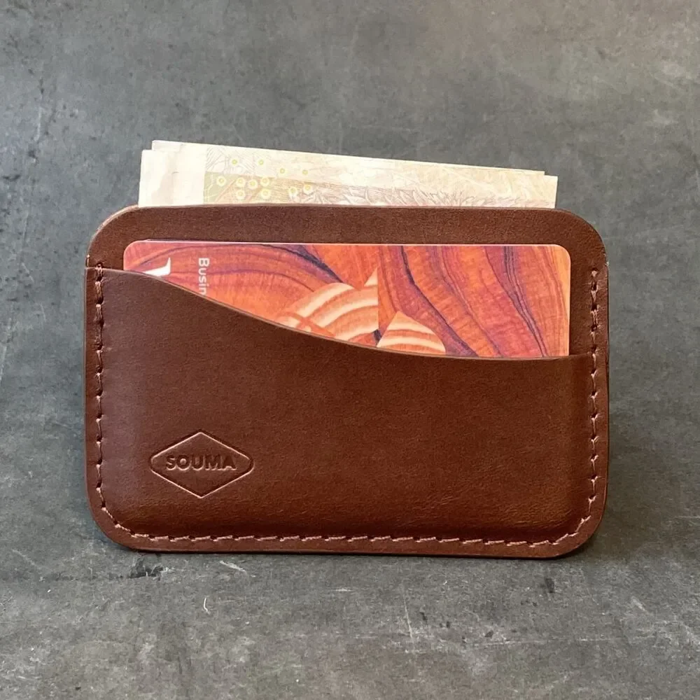 SOUMA LEATHER Minimalistic Leather Card Wallet  (Green)